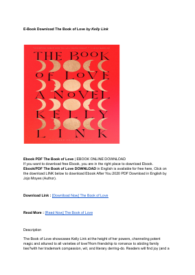 Read Online The Book of Love By _ (Kelly Link).pdf